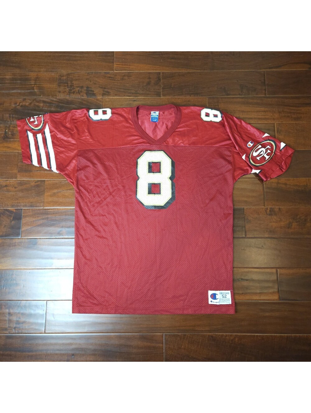 Vintage 1990s Champion 49ers Jersey Steve Young #8 San Francisco NFL 52 XXL